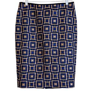 Per Se Brocade Purple Black Pencil Skirt Wool Blend size 6